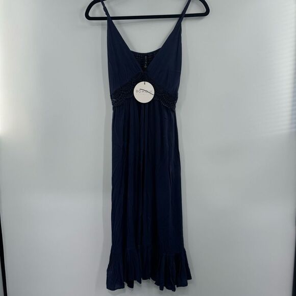 3For$20 Bohome Collection Blue Boho Dress Navy Blue NWT Size - Picture 6 of 6